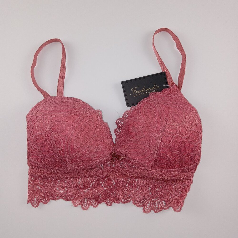 Frederick's Of Hollywood Women's Finley Lace Bralette Size Small Dusty Cedar